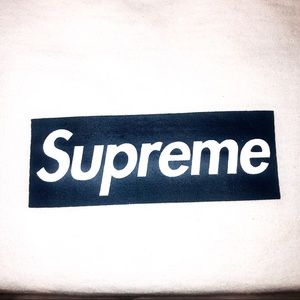 New York Yankee Supreme Box Logo White Tee